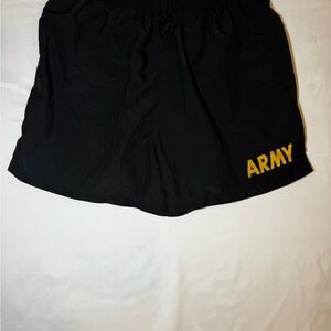 U.S. Army Black Athletic Shorts with Gold Print